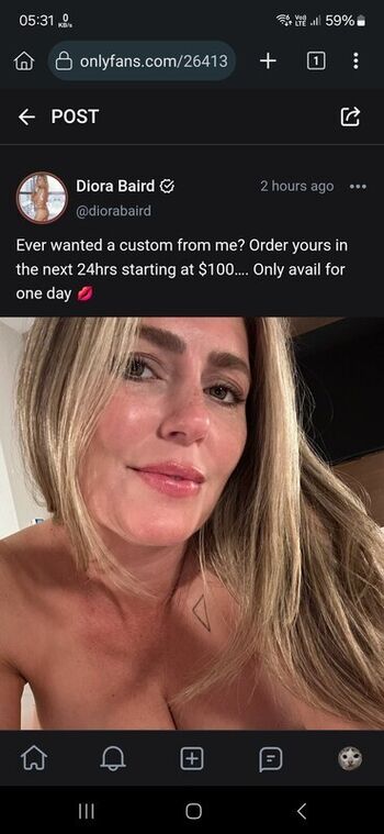 Diora baird  page leaked private photo uncensored HD quality